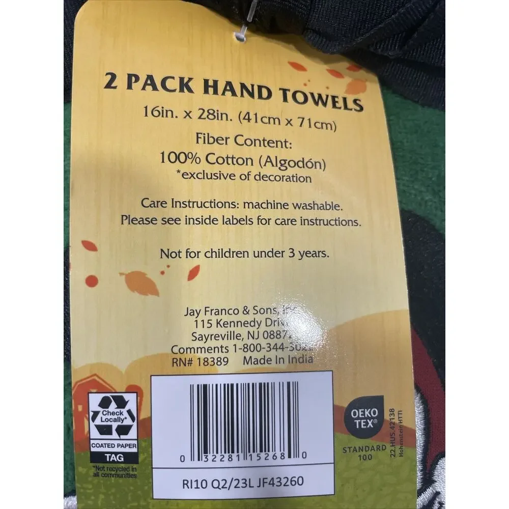 Set 2 FOOTBALL Disney Mickey Mouse in HELMET Hand Towel Set Fall Green Red Brown